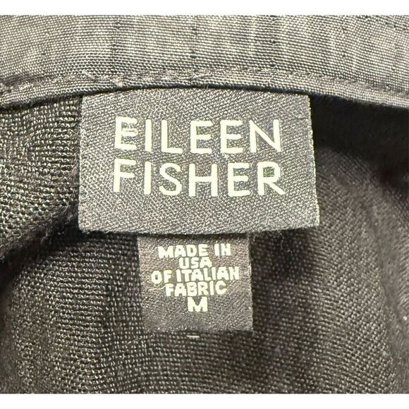 Eileen Fisher Full Zip Jacket Black Stand Up Collar Sz. M Packable Lightweight - Picture 8 of 10